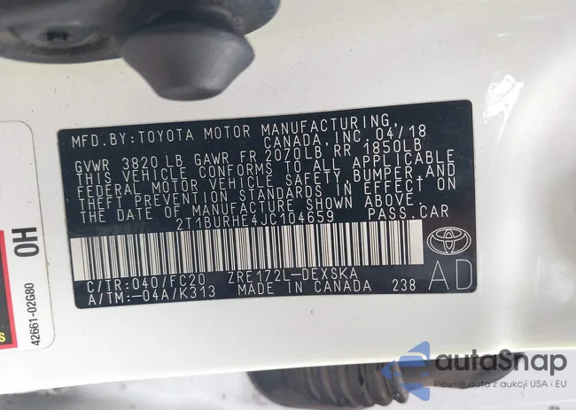 2T1BURHE4JC104659: 43183556