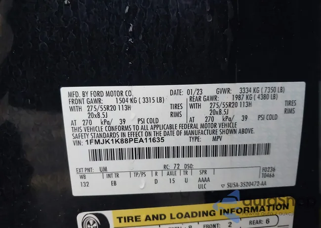 1FMJK1K88PEA11635: 43183563