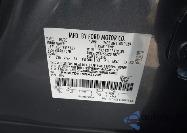 1FMSK7DH8MGA24292: 43182617