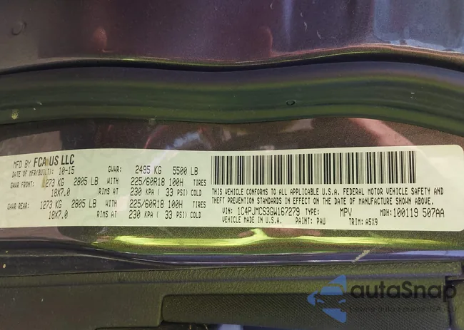 1C4PJMCS3GW167279: 43182725