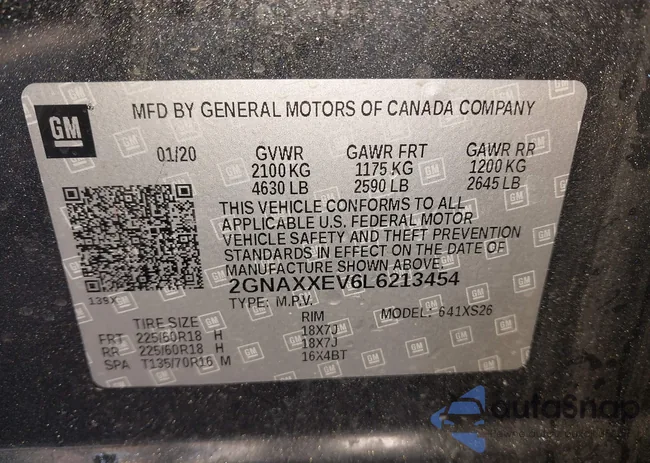 2GNAXXEV6L6213454: 43182729