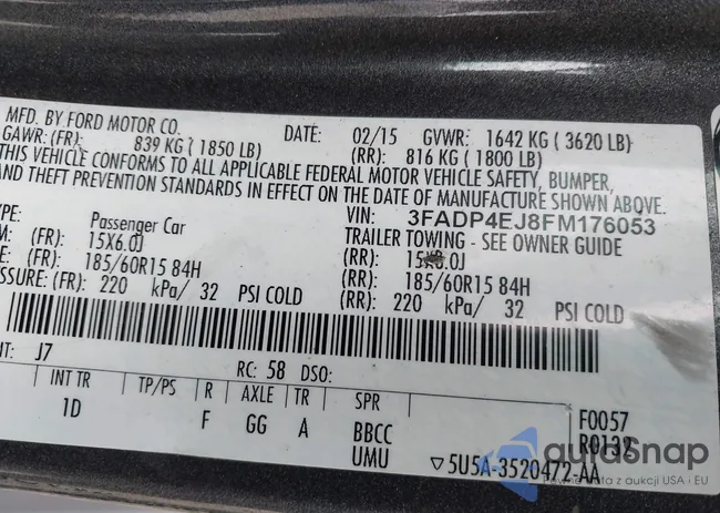 3FADP4EJ8FM176053: 43182777