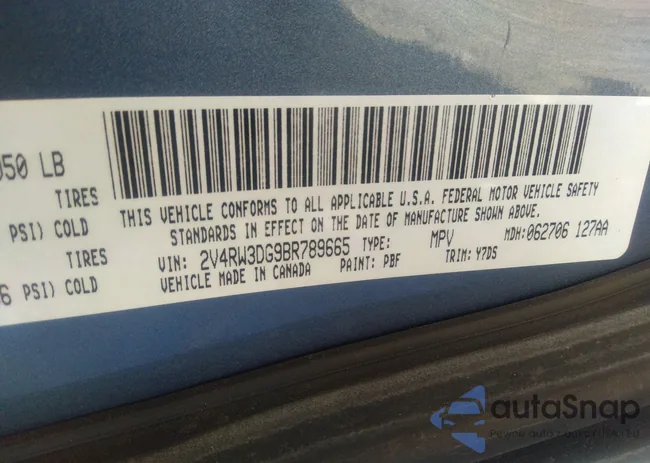 2V4RW3DG9BR789665: 43182790