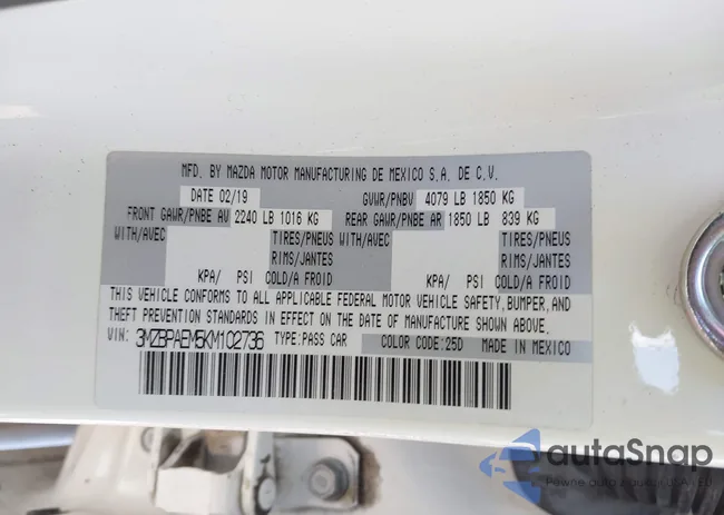 3MZBPAEM5KM102736: 43182842