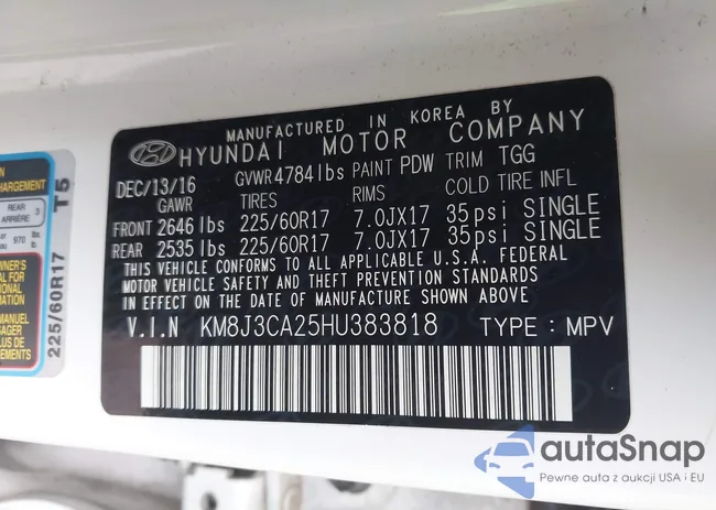 KM8J3CA25HU383818: 43182845