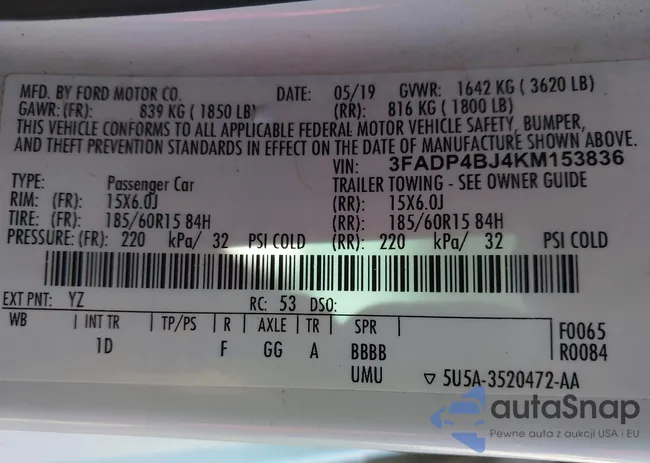 3FADP4BJ4KM153836: 43182869