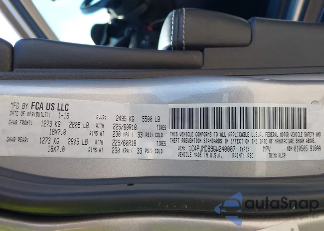 1C4PJMDB9GW240007: 43182880