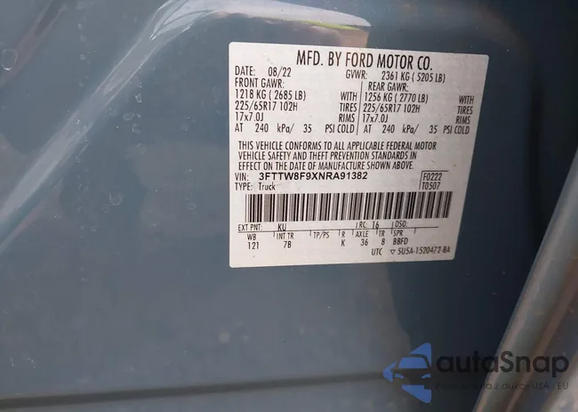 3FTTW8F9XNRA91382: 43182891