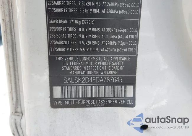 SALSK2D45DA787645: 43182955
