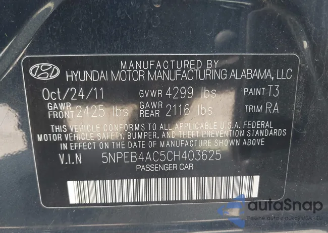 5NPEB4AC5CH403625: 43182975