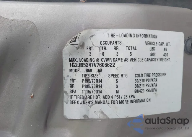 1G2JB5247V7606622: 43184100