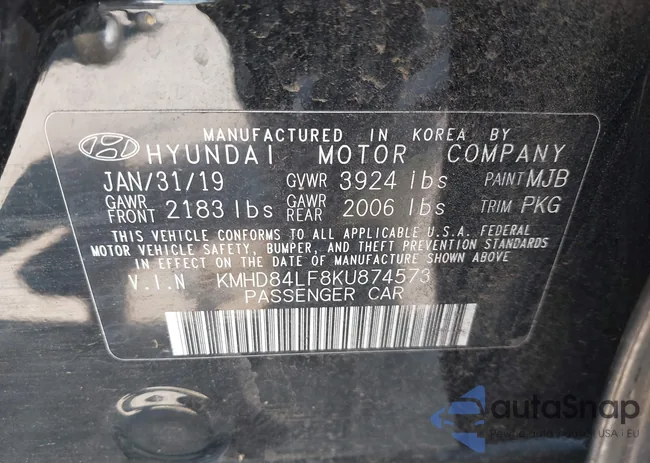 KMHD84LF8KU874573: 43184213