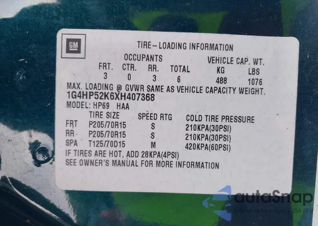 1G4HP52KXH407368: 43184298