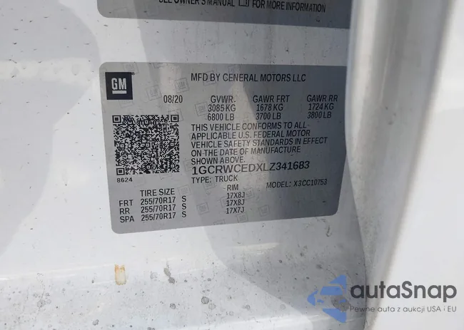 1GCRWCEDXLZ341683: 43184472