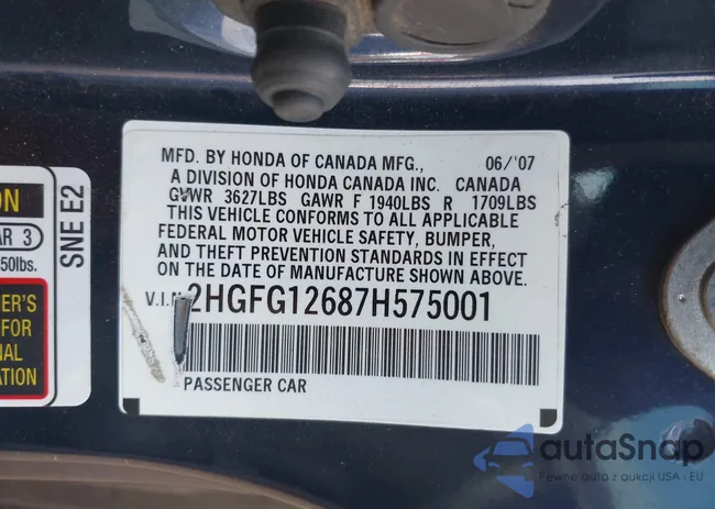 2HGFG12687H575001: 43183595