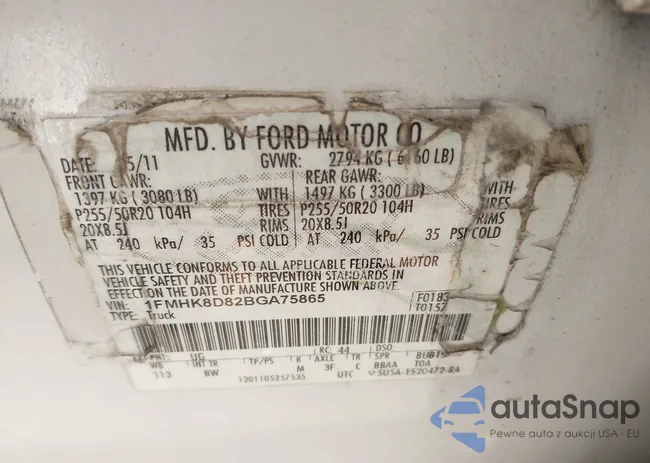 1FMHK8D82BGA75865: 43183670