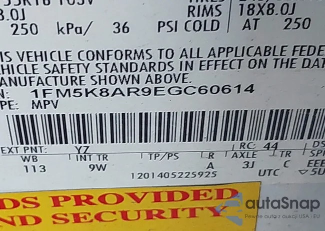 1FM5K8AR9EGC60614: 43183671