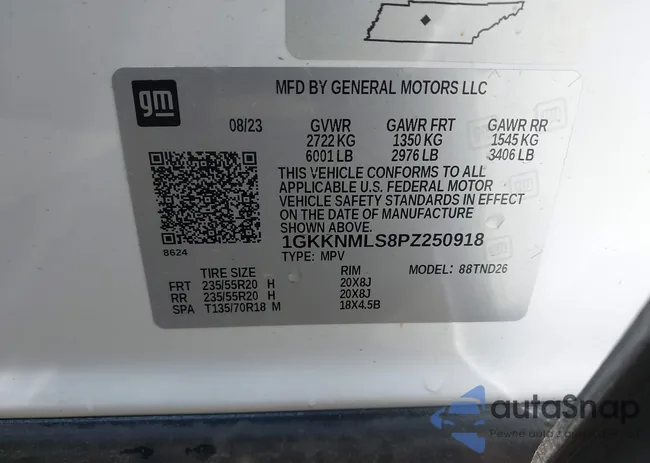 1GKKNMLS8PZ250918: 43183751