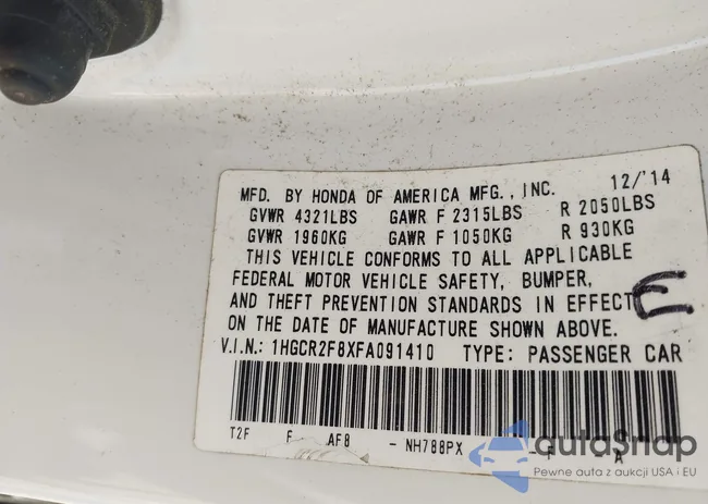 1HGCR2F8XFA091410: 43183794