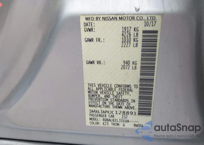 1N4AL3APXJC128891: 43183815