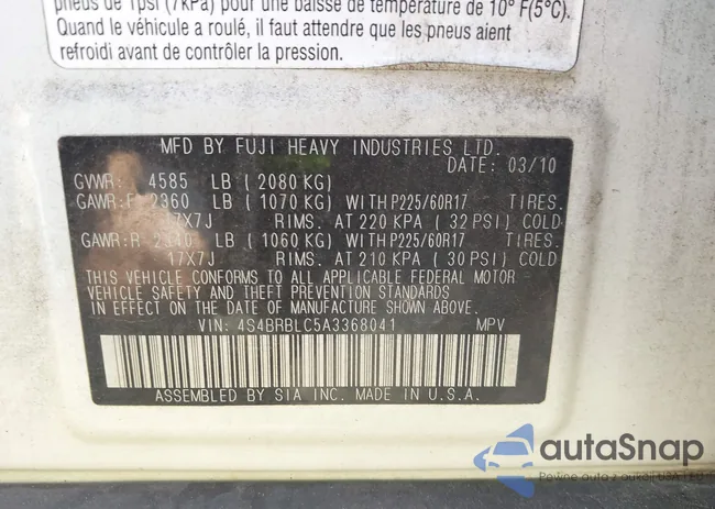 4S4BRBLC5A3368041: 43185346