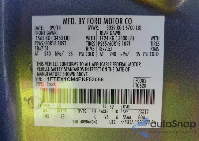 1FTEX1CM4EKF53056: 43185425