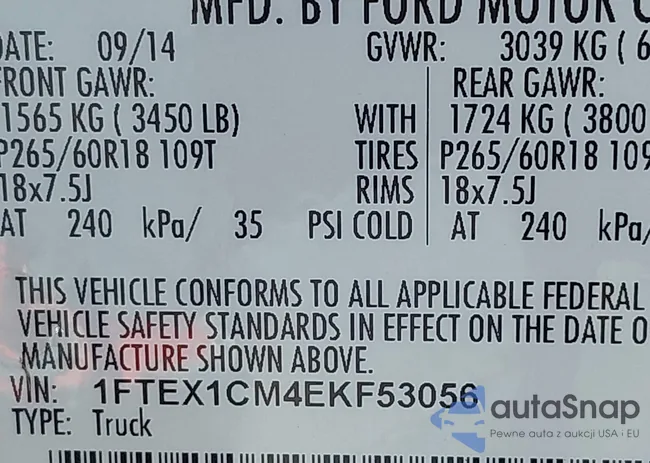 1FTEX1CM4EKF53056: 43185425