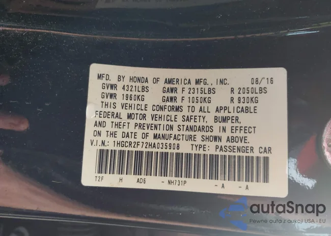 1HGCR2F72HA035908: 43184610