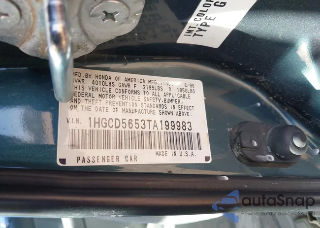 1HGCD5653TA199983: 43184788