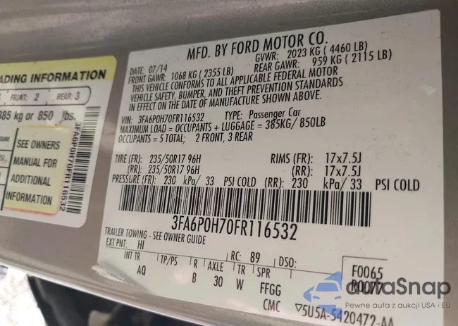 3FA6P0H70FR116532: 43184827