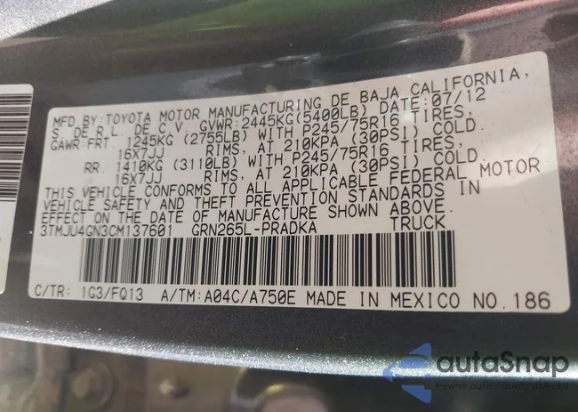 3TMJU4GN3CM137601: 43185996