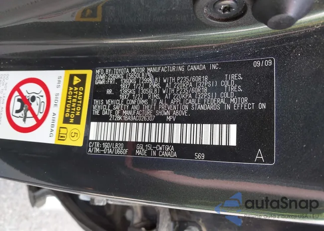 2T2BK1BA9AC026307: 43186006