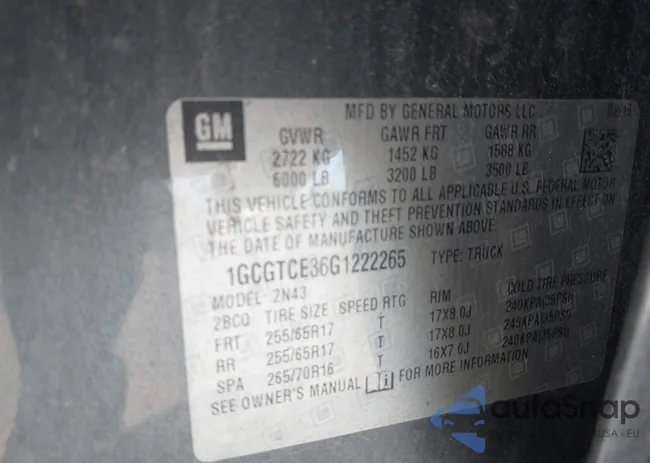 1GCGTCE36G1222265: 43186020