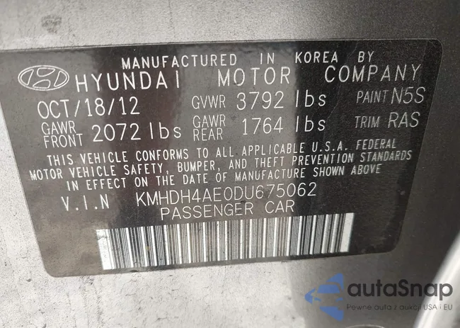 KMHDH4AE0DU675062: 43186022