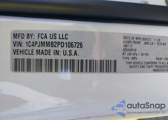 1C4PJMMB2PD106726: 43186066