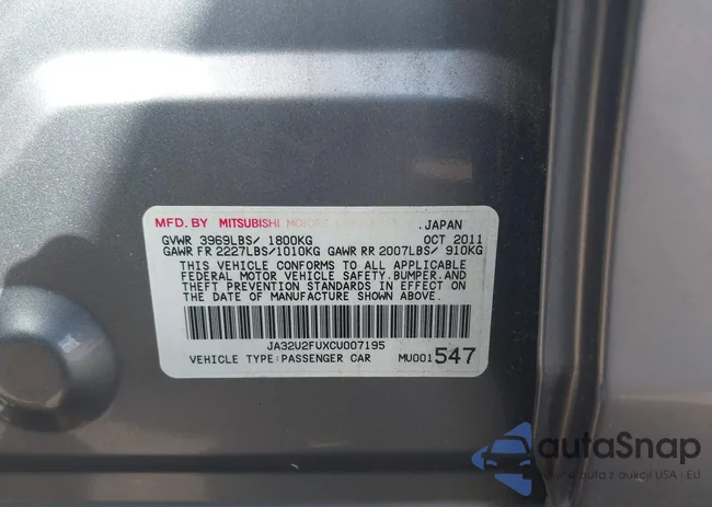 JA32U2FUXCU007195: 43186178