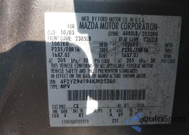 4F2YZ94194KM25260: 43186301