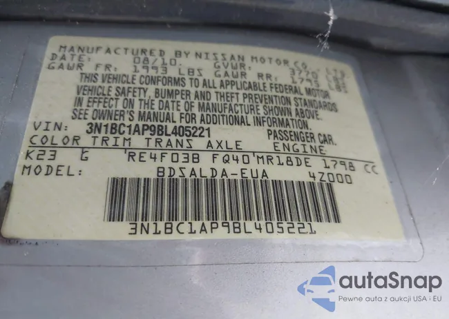 3N1BC1AP9BL405221: 43186419