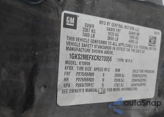 1GKS2MEFXCR270056: 43186455