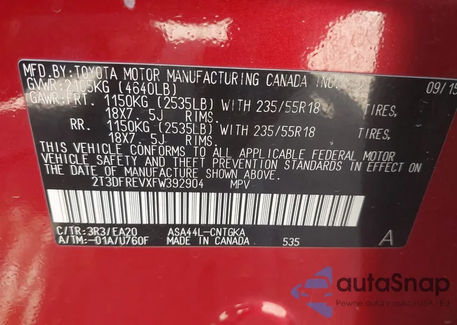 2T3DFREVXFW392904: 43186576