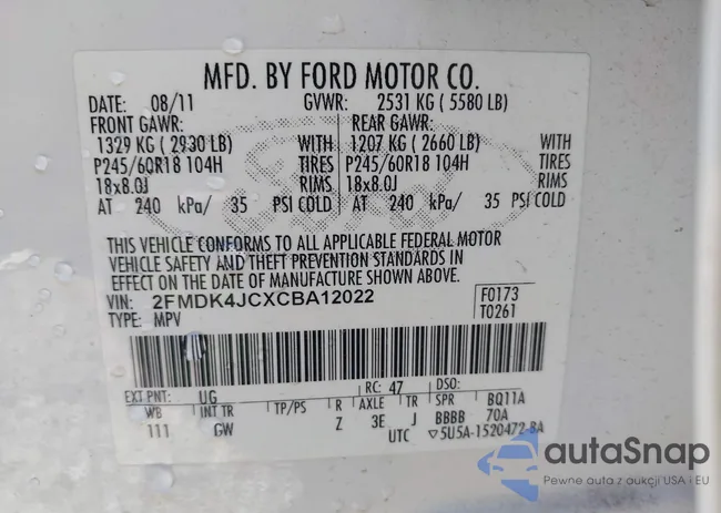 2FMDK4JCXCBA12022: 43185587