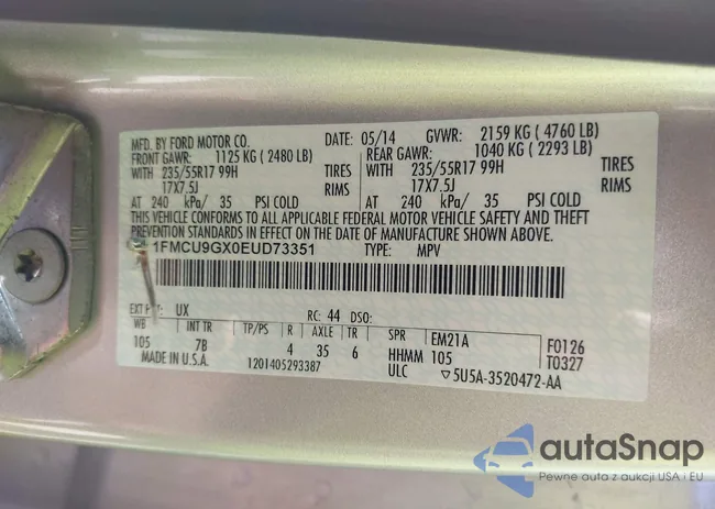 1FMCU9GX0EUD73351: 43185596