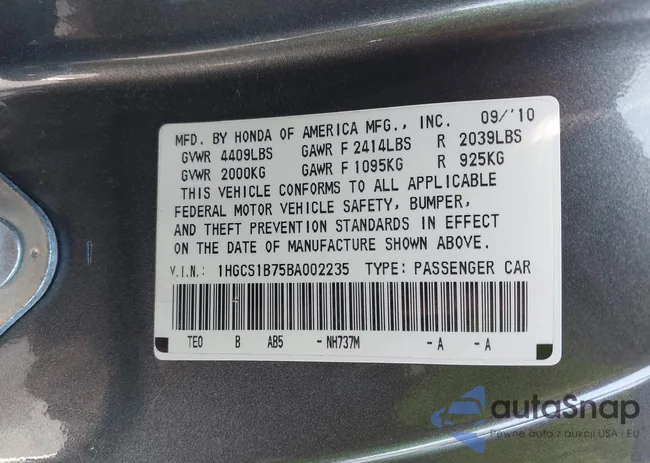 1HGCS1B75BA002235: 43185629