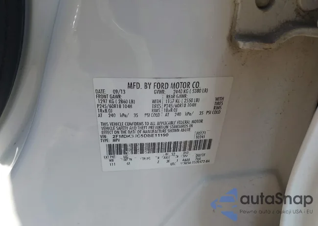 2FMDK3JC5DBE11190: 43185656