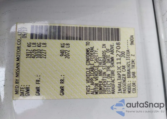 1N4AL3AP1JC112708: 43185720