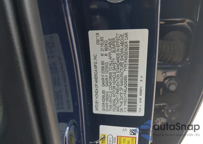 1HGCV1F4XJA242693: 43185735