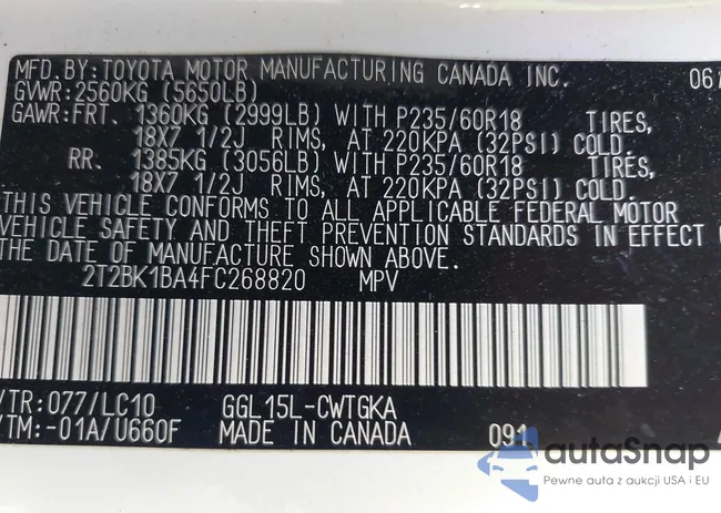 2T2BK1BA4FC268820: 43185761