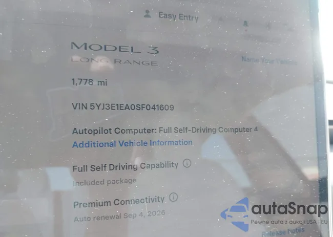 5YJ3E1EA0SF041609: 43185770