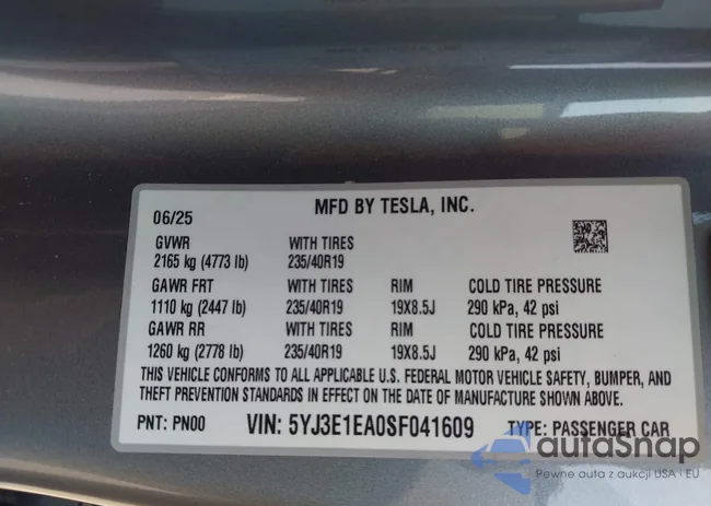 5YJ3E1EA0SF041609: 43185770