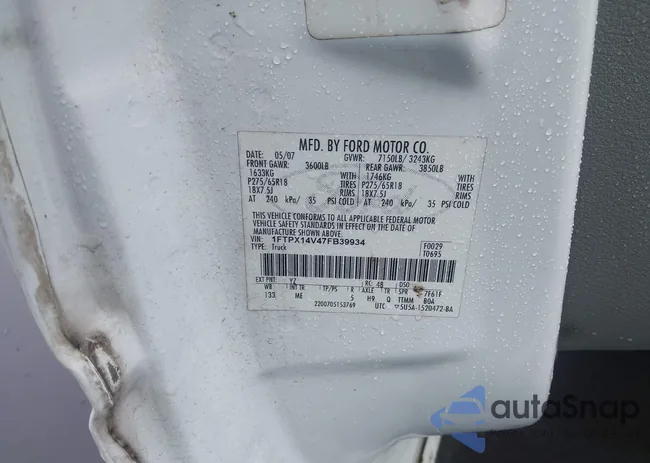 1FTPX14V47FB39934: 43185982